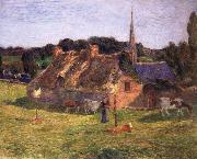 Paul Gauguin The Field of Lolichon and the Church of Pont-Aven oil painting artist